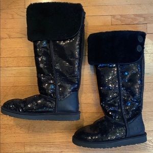 UGG Bailey Button over the knee sequin boots
